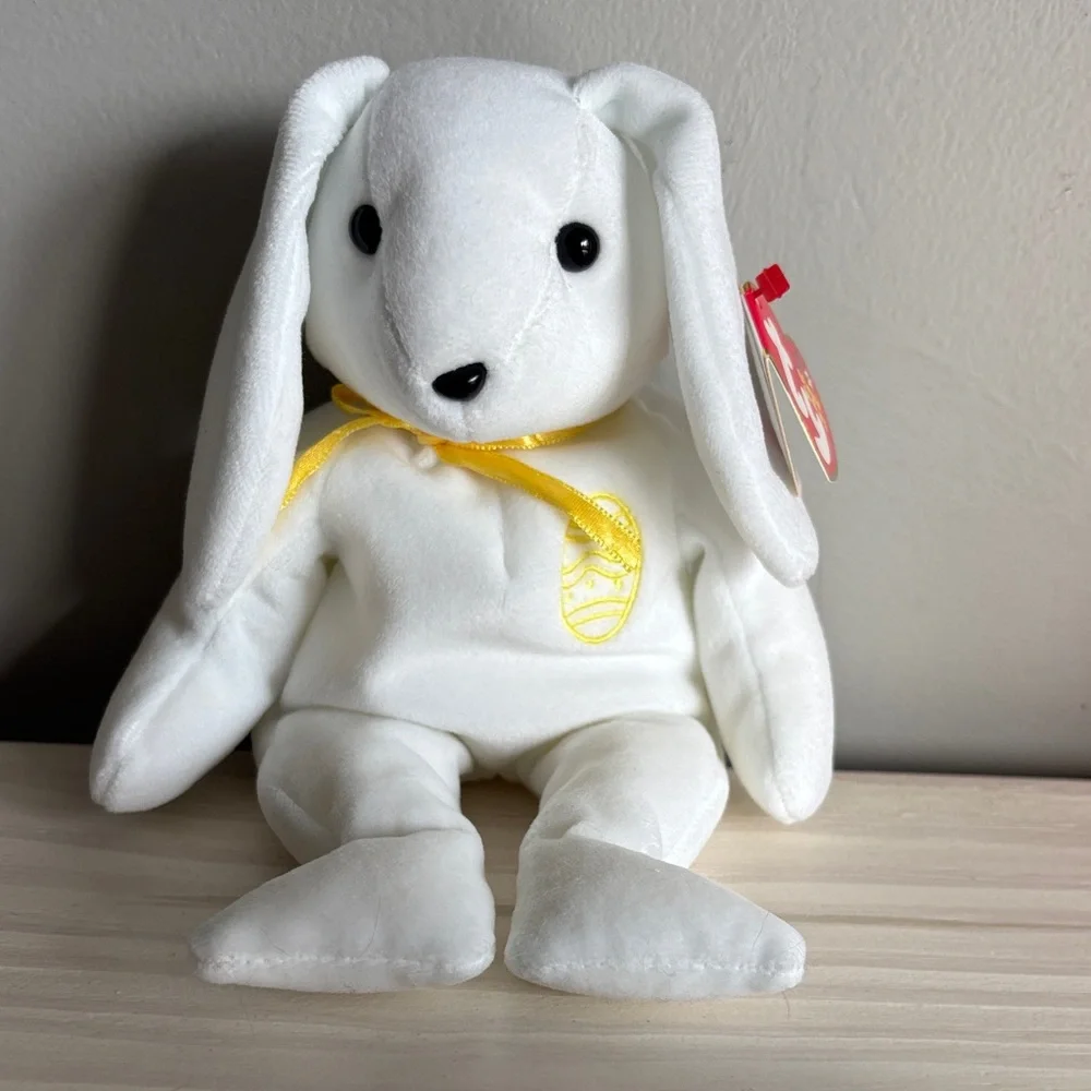 NWT VTG Color Me Beanie White Bunny and Quackers Yellow Duck TY‎ Plush Toys